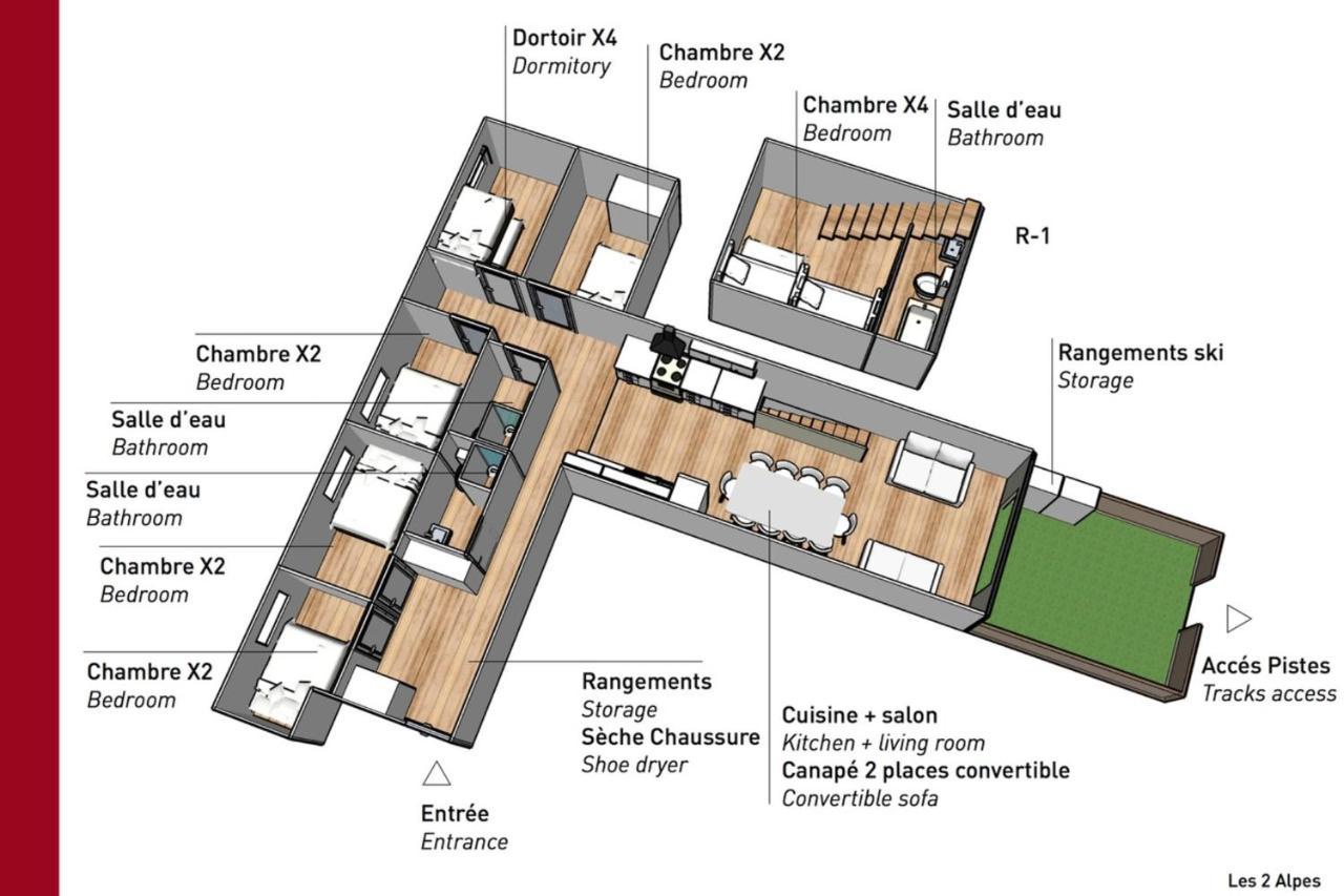 לס דה-אלפס Appartement Edelweiss Skiopieds - Centre Station מראה חיצוני תמונה